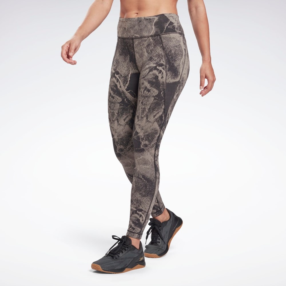 Reebok Lux Jacquard Leggings Svarta | NDHBP-8945