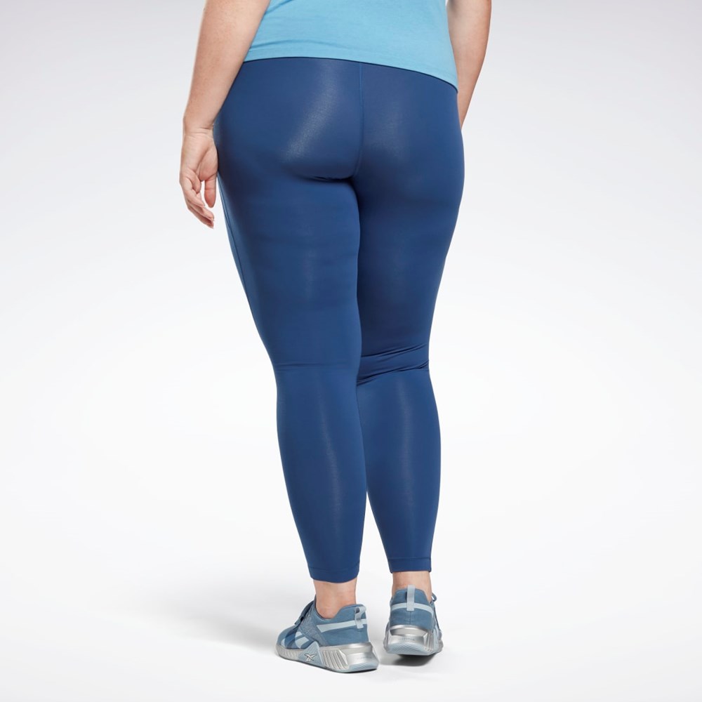 Reebok Lux Leggings (Plus Size) Blå | KFQVR-2489