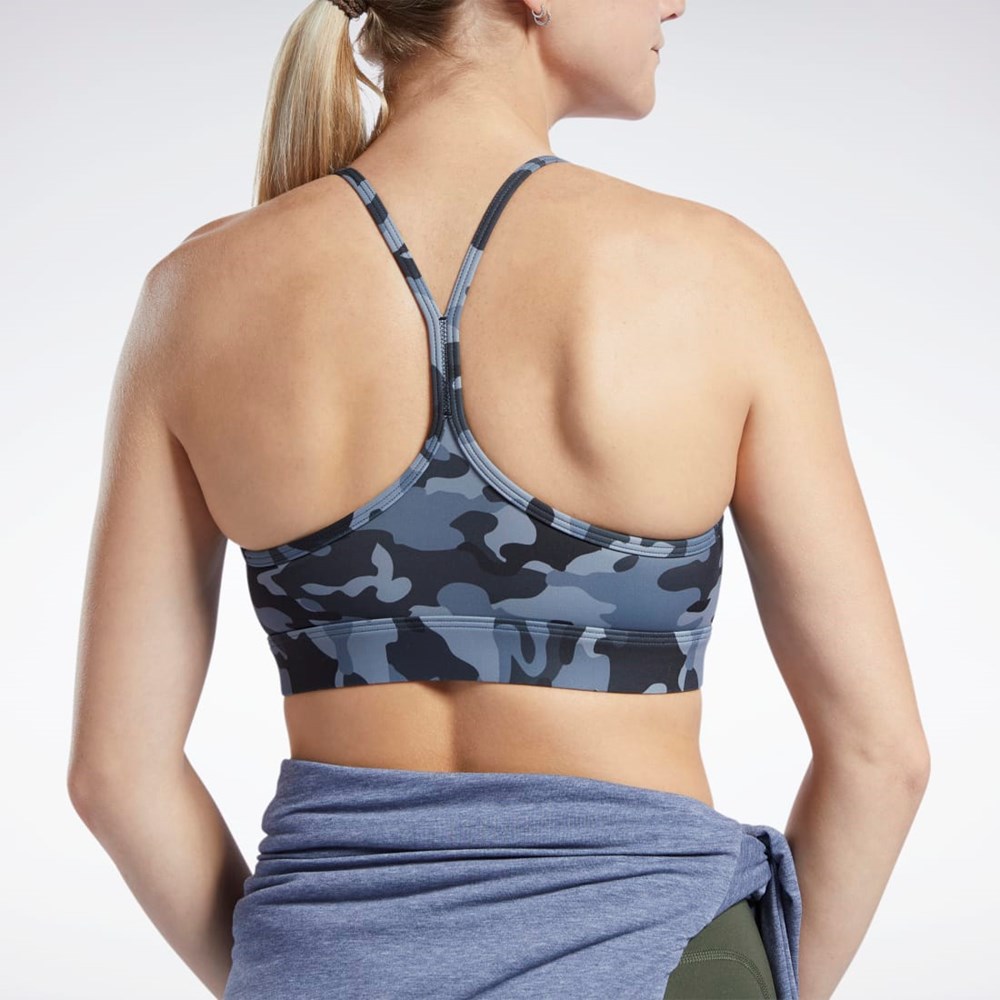 Reebok Lux Mager Rem Camo Print Sports Bra Svarta | IVGZL-8041