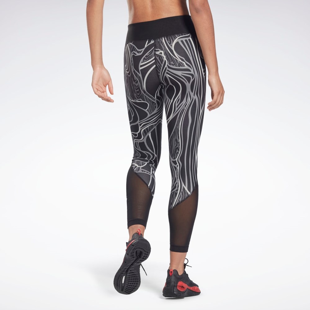 Reebok Lux Perform Mid-Rise Nature Grown Tights Svarta | LHBNV-9714