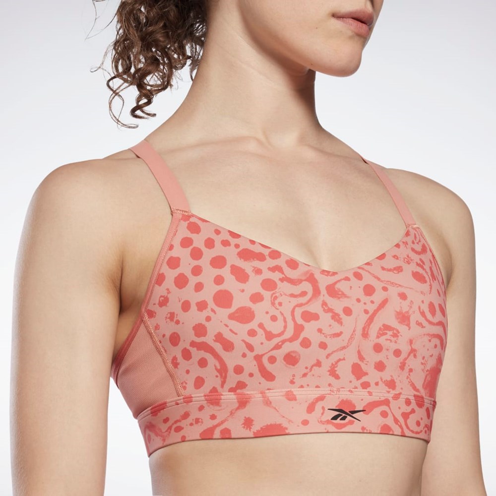 Reebok Lux Snörade Modern Safari Print Sports Bra Korall | ZCFYH-9680