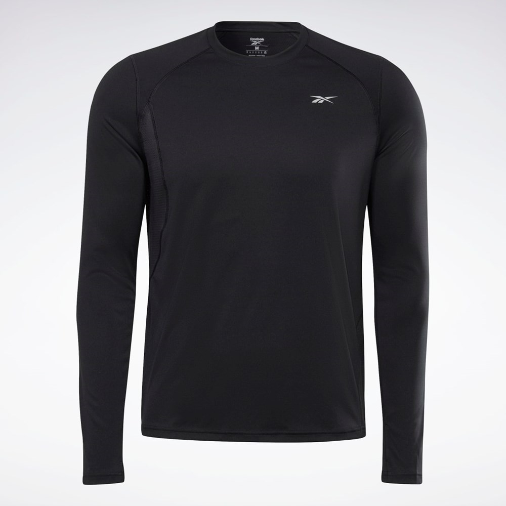 Reebok Löpar Long Sleeve T-Shirt Svarta | IEXMF-5971