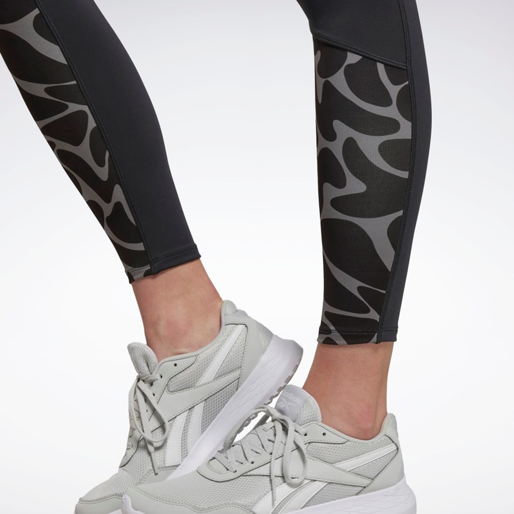 Reebok Löpar Printed Leggings Svarta | GBWOF-8134