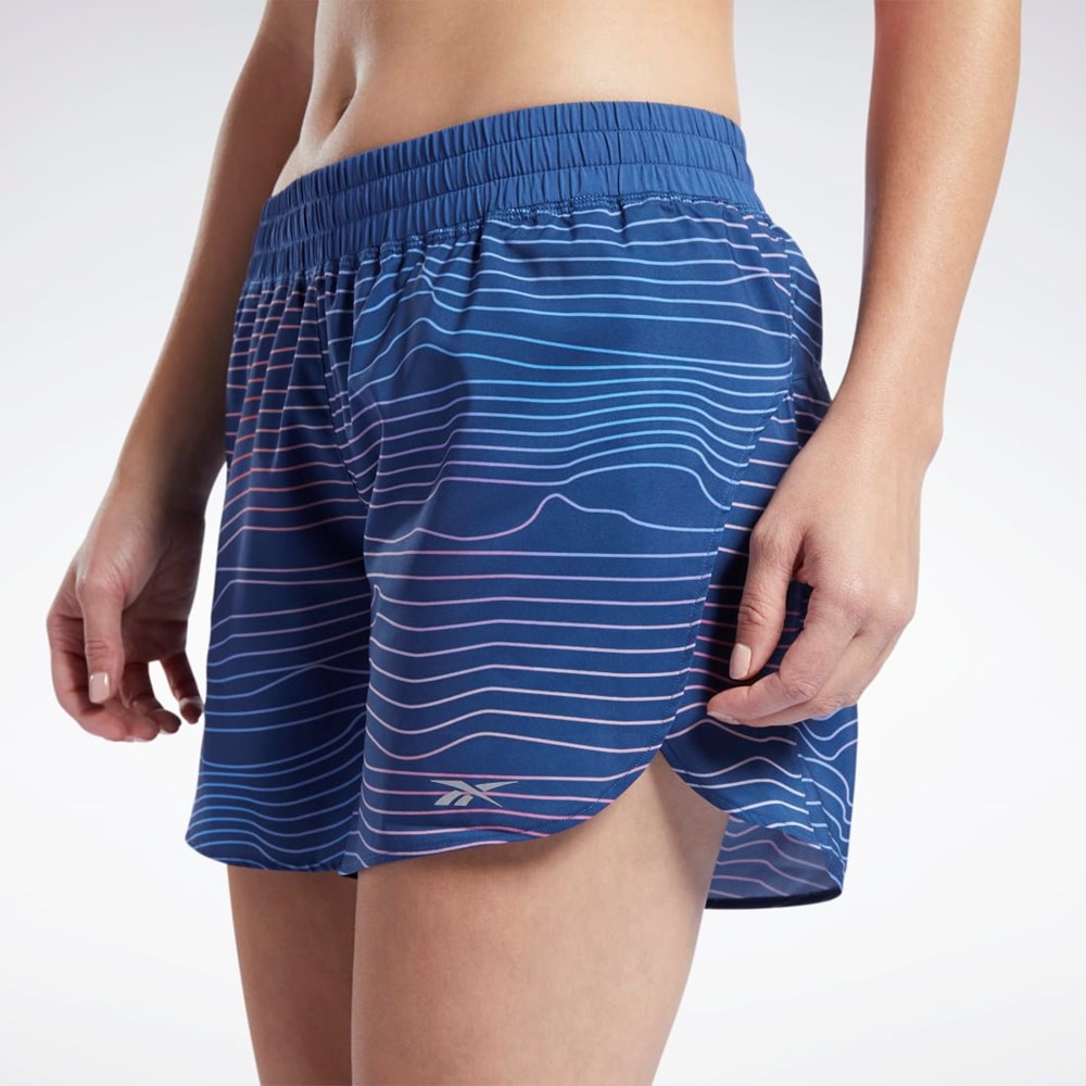 Reebok Löpar Printed Shorts Blå | ZNMOW-0675