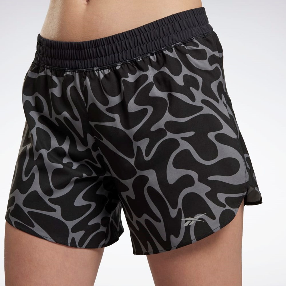 Reebok Löpar Printed Shorts Svarta | PFZRW-2805