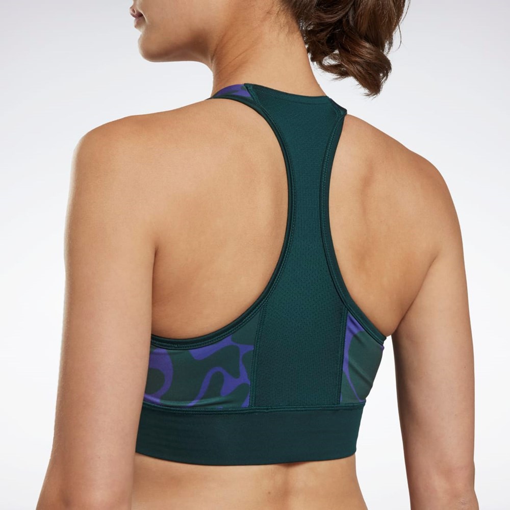 Reebok Löpar Printed Sports Bra Gröna | DTHNM-5843