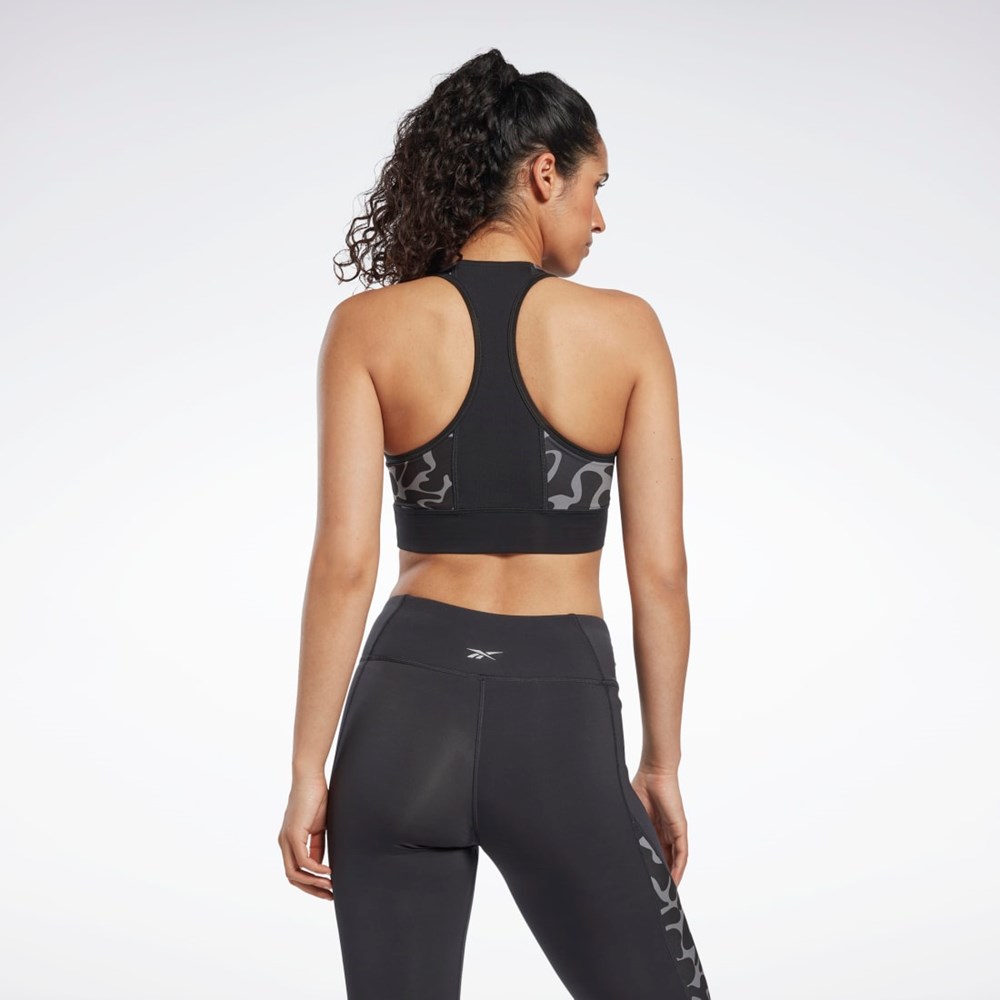 Reebok Löpar Printed Sports Bra Svarta | MAZER-2430