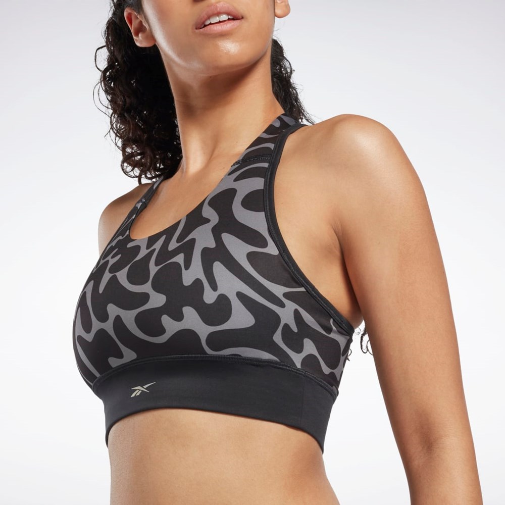 Reebok Löpar Printed Sports Bra Svarta | MAZER-2430