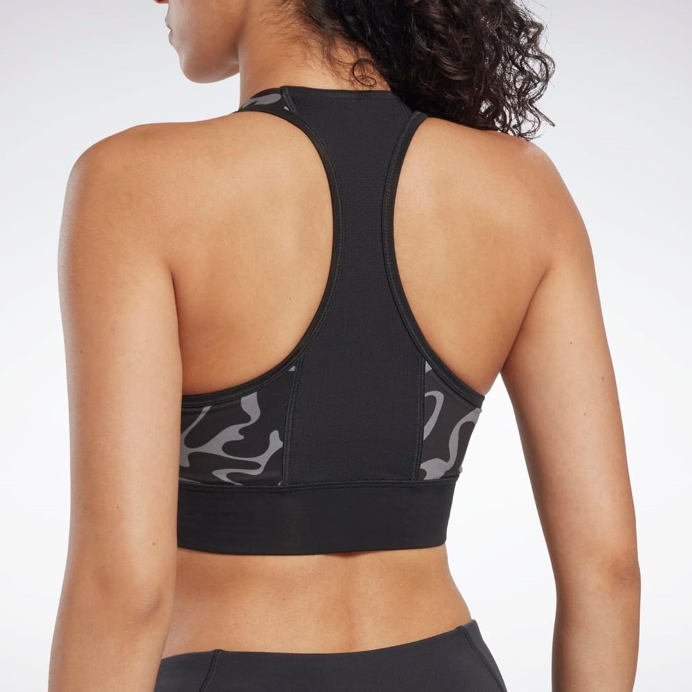 Reebok Löpar Printed Sports Bra Svarta | MAZER-2430