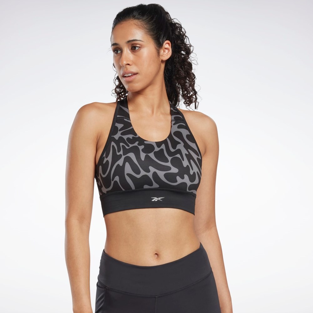 Reebok Löpar Printed Sports Bra Svarta | MAZER-2430