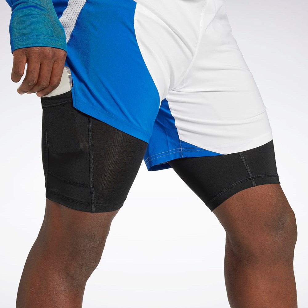 Reebok Löpar Two-in-One Shorts Blå | OXFKI-5293