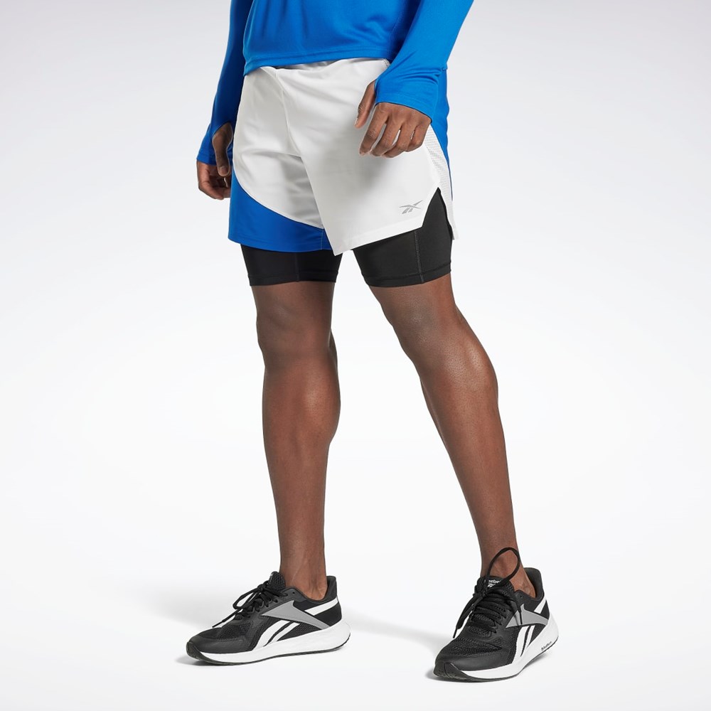 Reebok Löpar Two-in-One Shorts Blå | OXFKI-5293