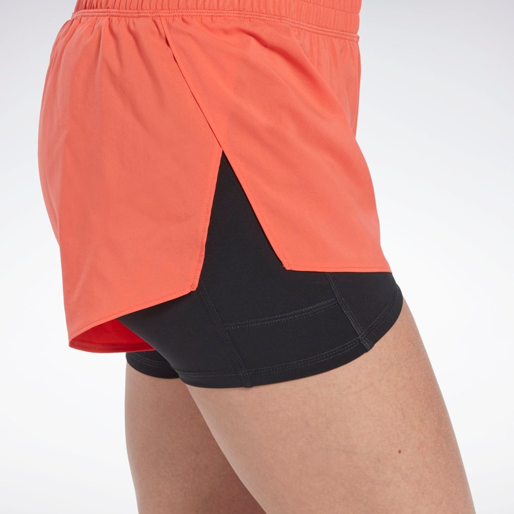 Reebok Löpar Two-in-One Shorts Orange | AIYHN-5849