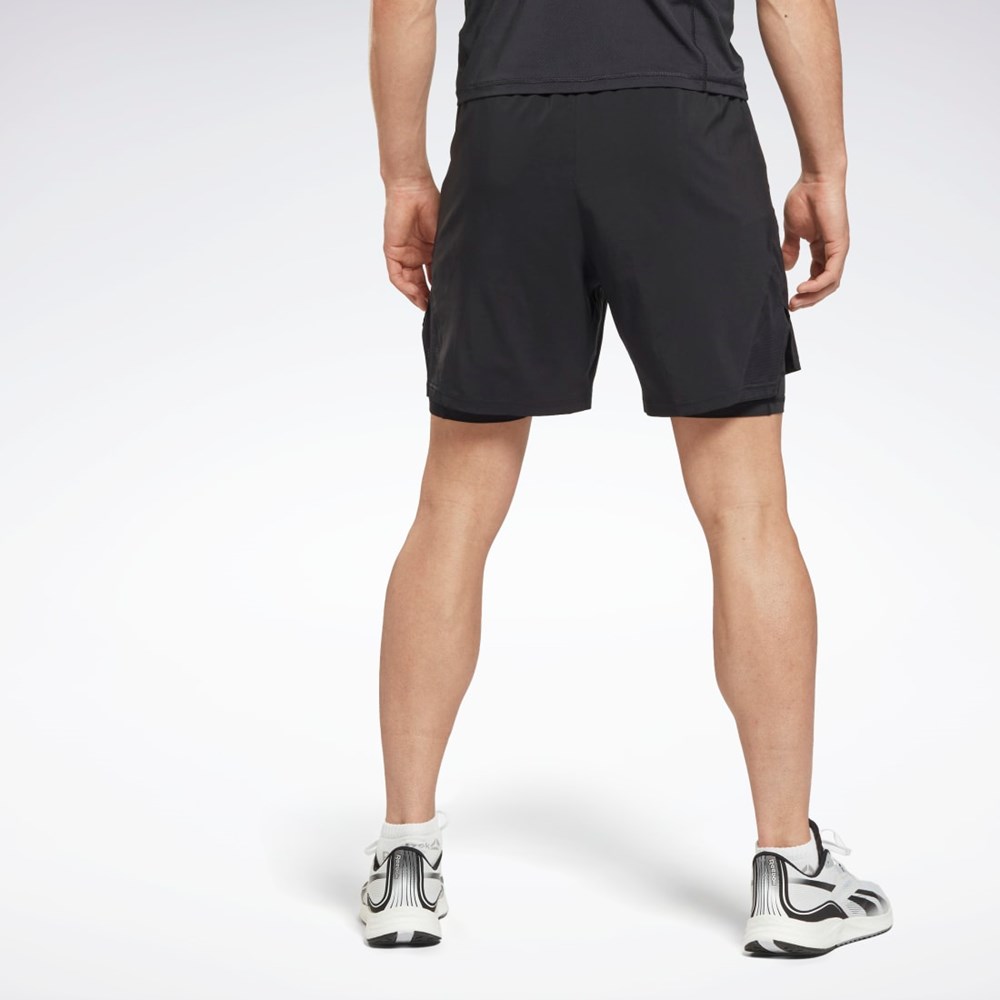 Reebok Löpar Two-in-One Shorts Svarta | CJARD-3971