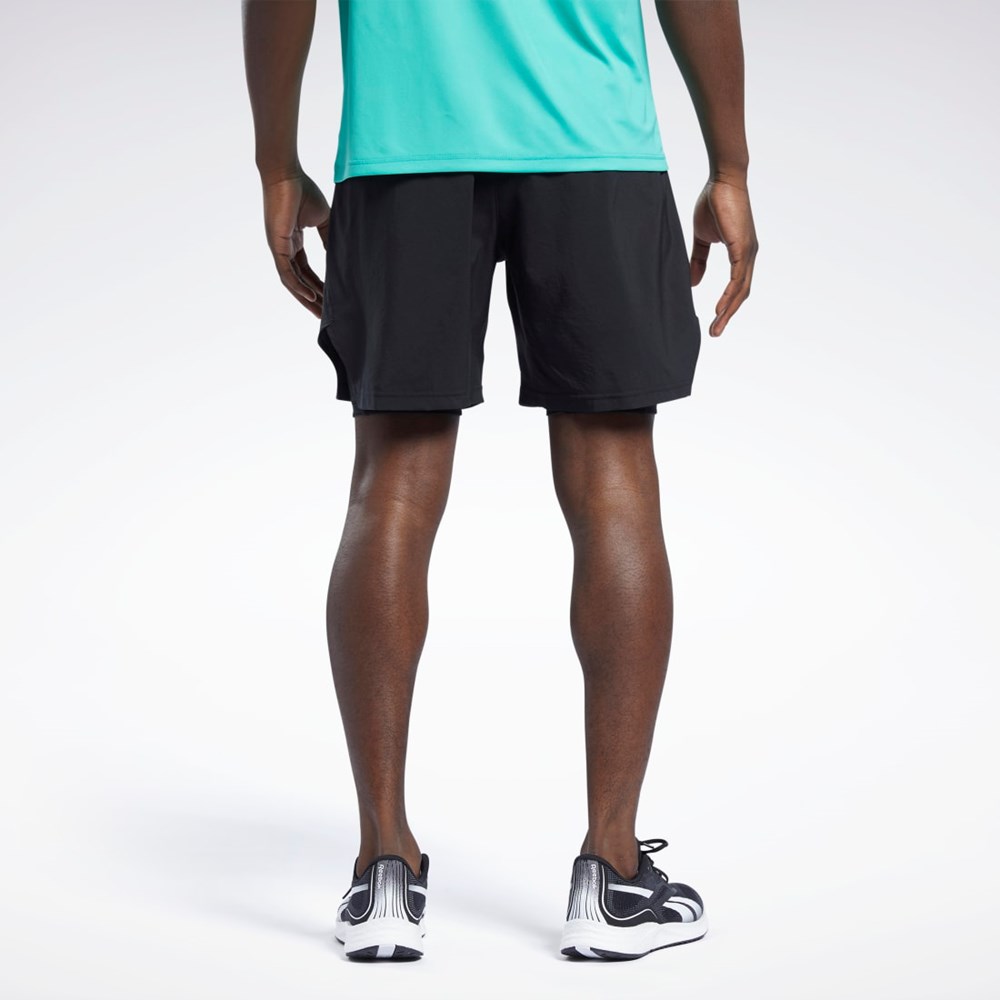 Reebok Löpar Two-in-One Shorts Svarta | LKRTZ-3725