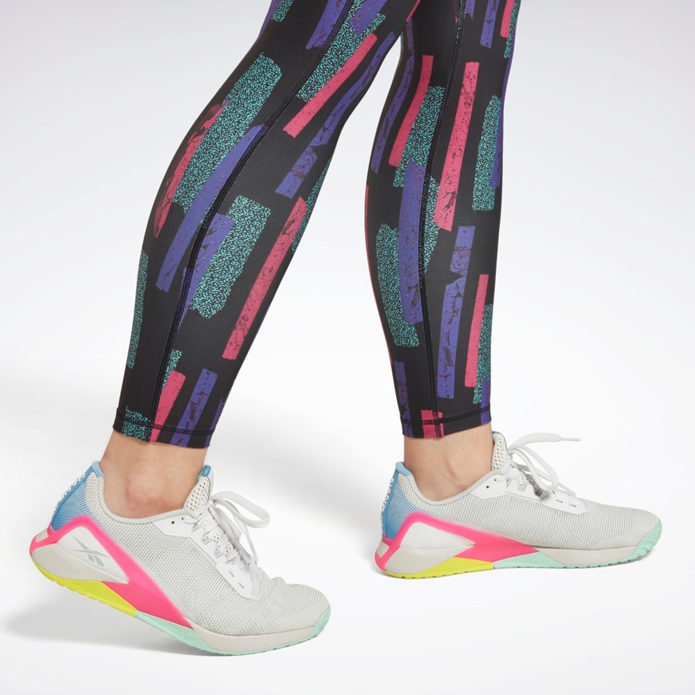 Reebok MYT Allover Print Tights Rosa | DCBVZ-6517