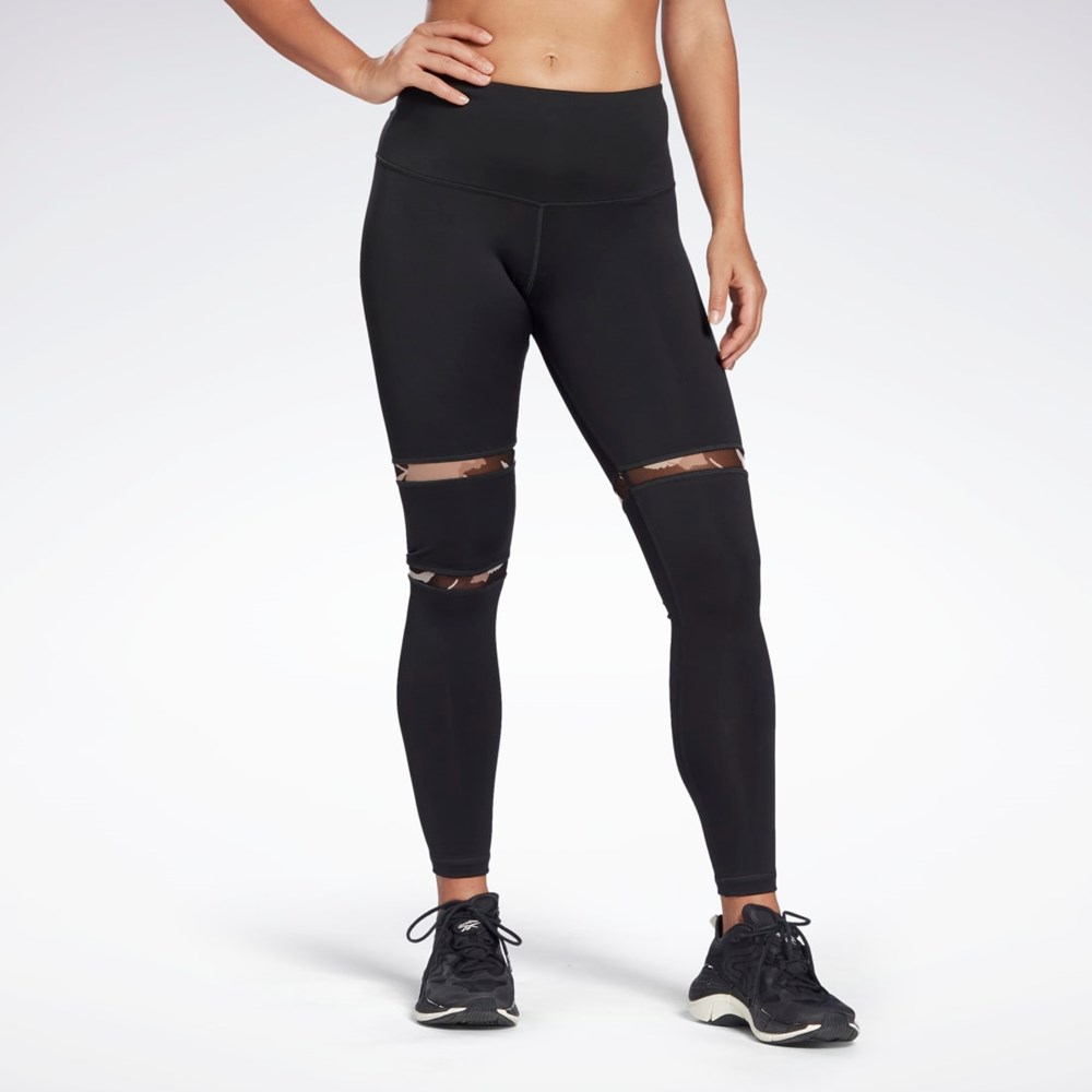 Reebok MYT Detail Leggings Svarta | MSFQI-1425