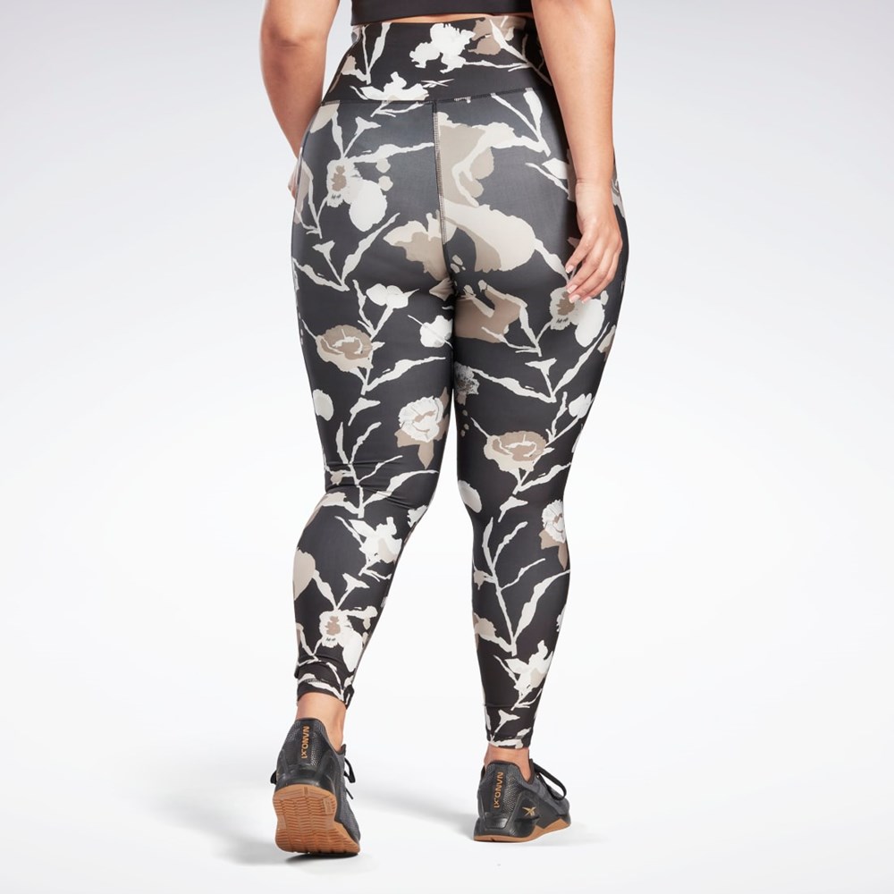 Reebok MYT Printed Leggings (Plus Size) Svarta | LKJBH-5269