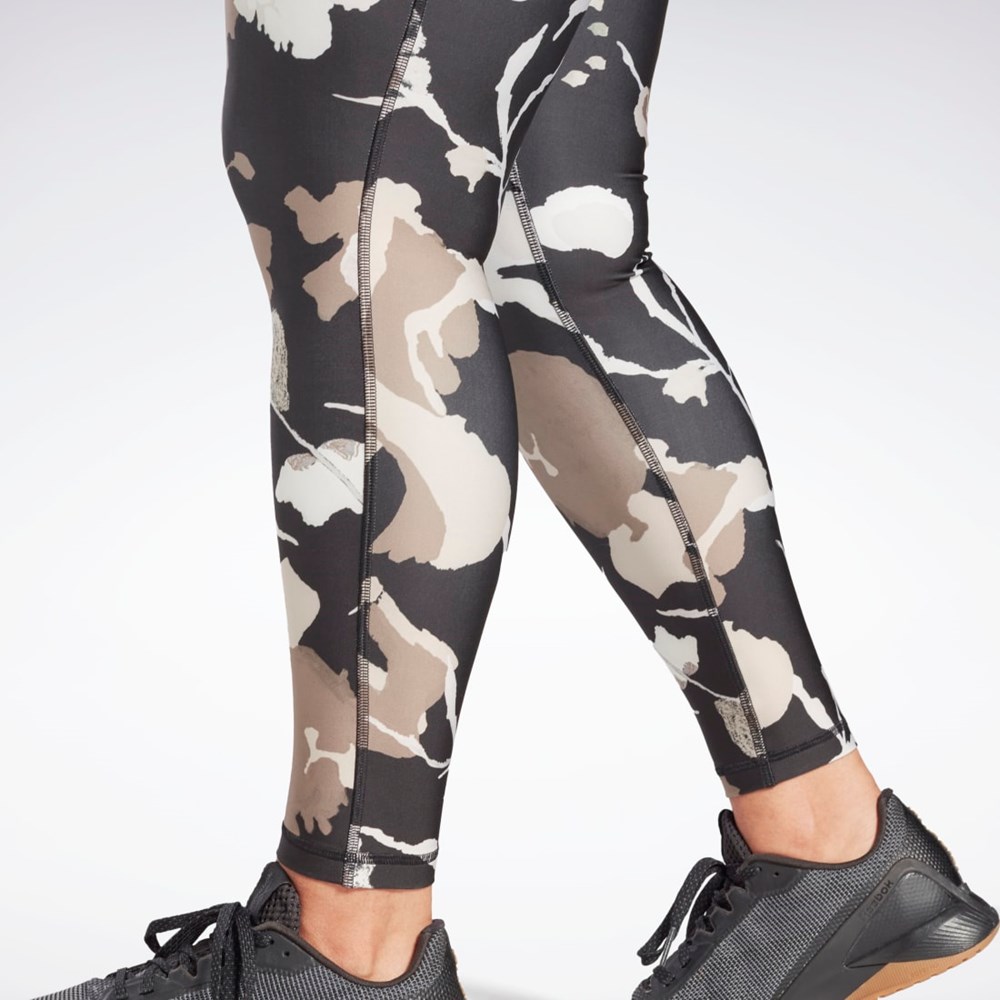 Reebok MYT Printed Leggings (Plus Size) Svarta | LKJBH-5269