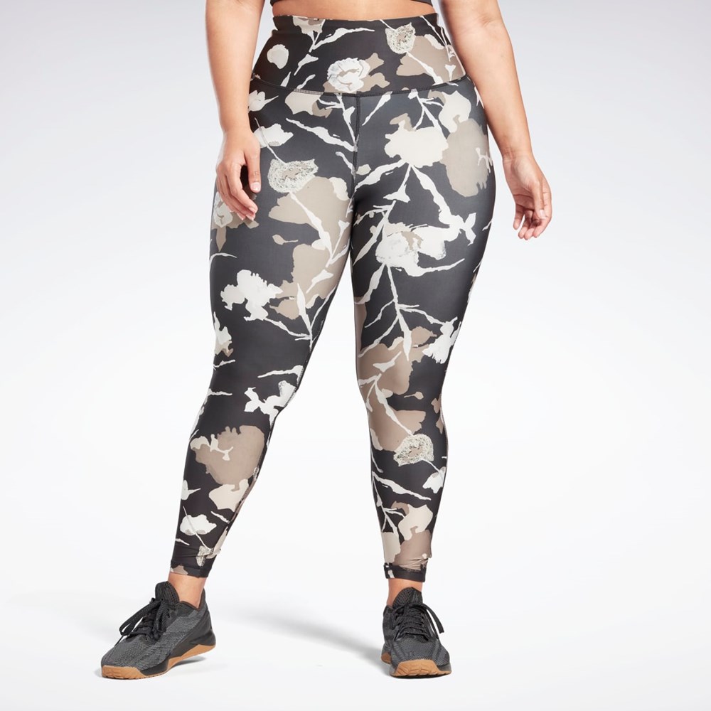 Reebok MYT Printed Leggings (Plus Size) Svarta | LKJBH-5269