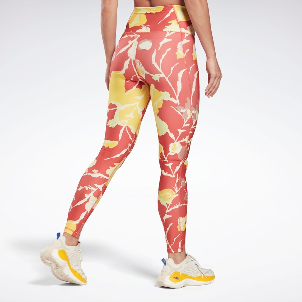 Reebok MYT Printed Leggings Rhodonite | VWAEG-6972