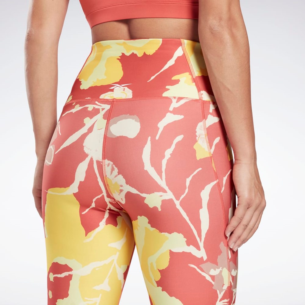 Reebok MYT Printed Leggings Rhodonite | VWAEG-6972