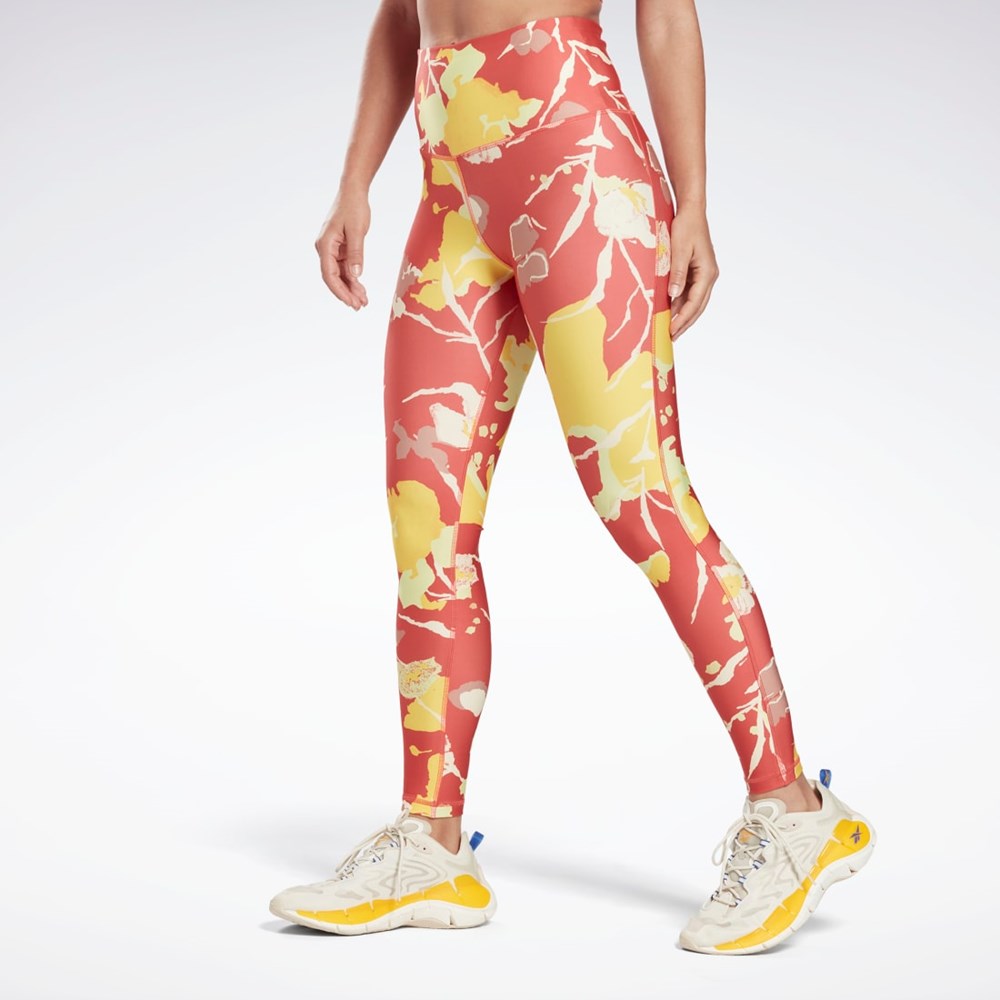 Reebok MYT Printed Leggings Rhodonite | VWAEG-6972