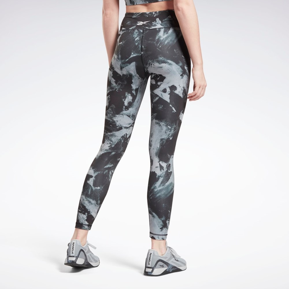 Reebok MYT Printed Leggings Svarta | PZVHU-5816