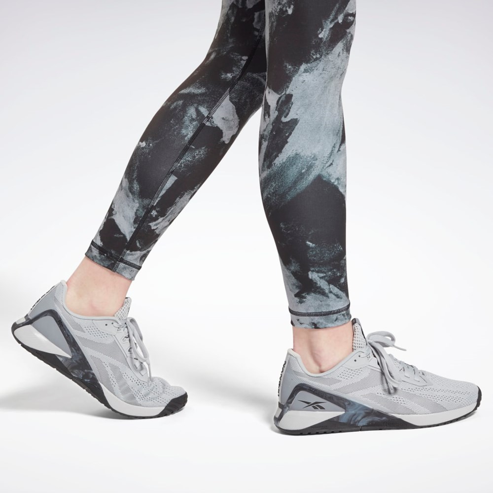 Reebok MYT Printed Leggings Svarta | PZVHU-5816