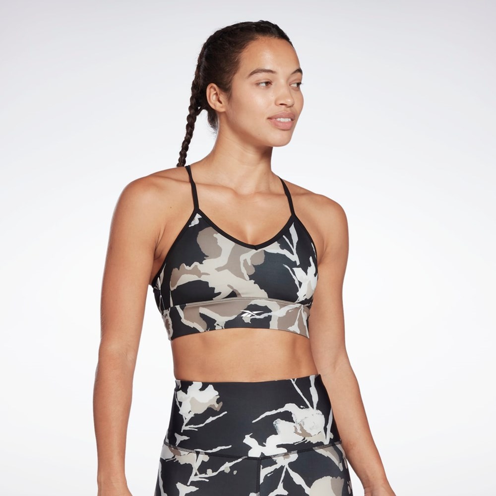 Reebok MYT Printed Sports Bra Svarta | YIKXJ-5290