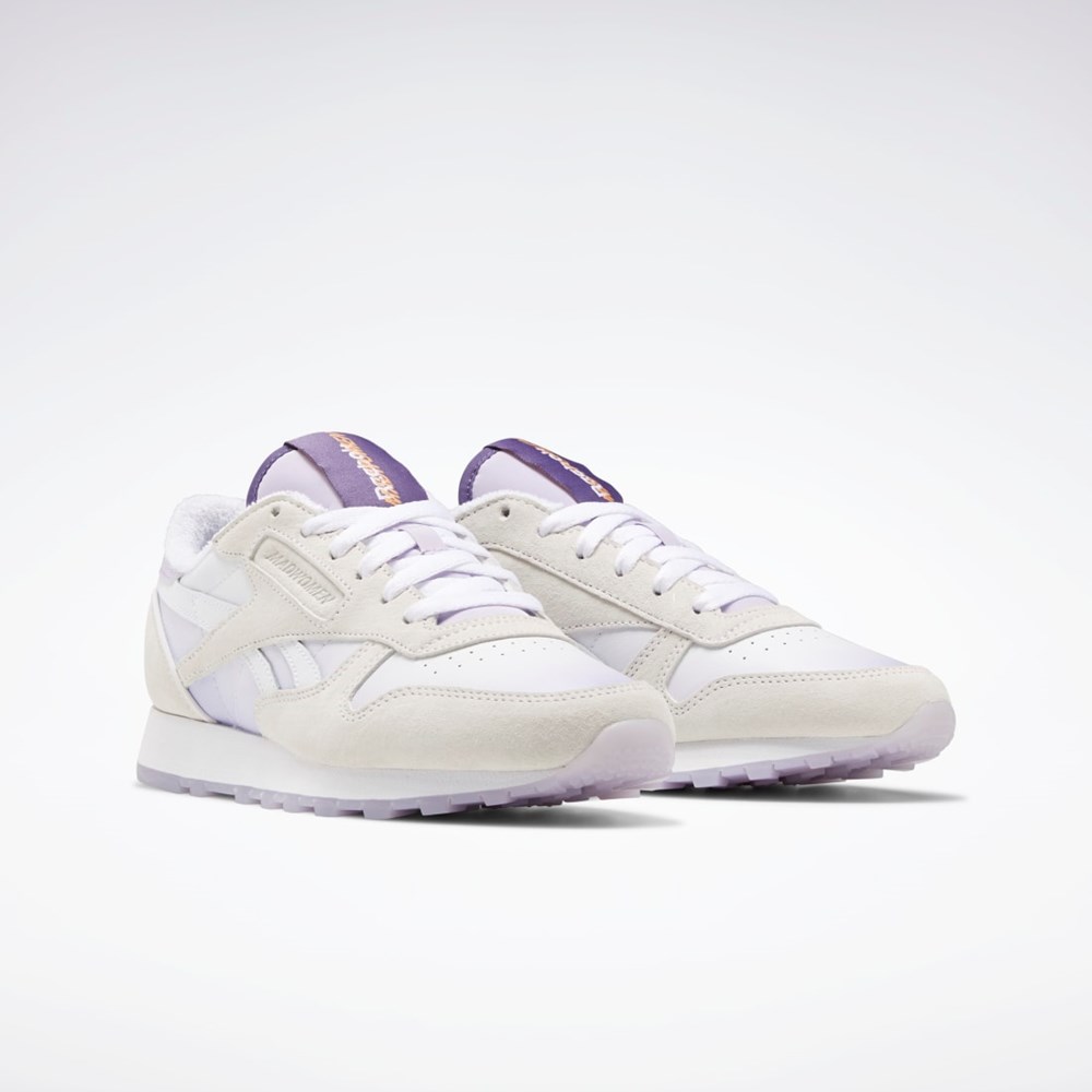 Reebok MadWomen Classic Leather Shoes Vita Vita Lila | LYRFU-9673