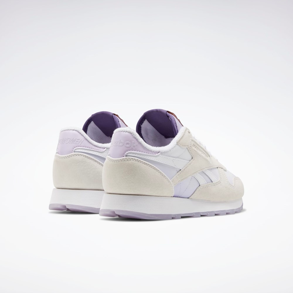 Reebok MadWomen Classic Leather Shoes Vita Vita Lila | LYRFU-9673