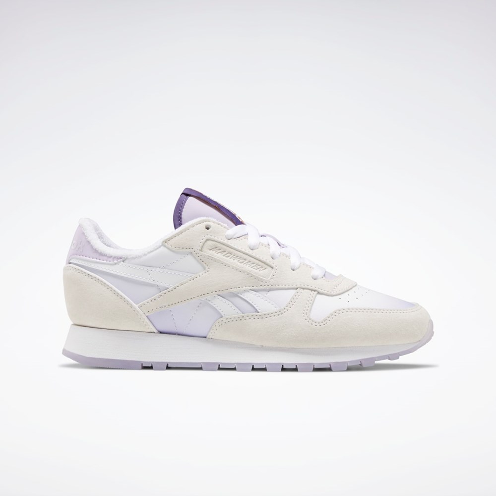 Reebok MadWomen Classic Leather Shoes Vita Vita Lila | LYRFU-9673