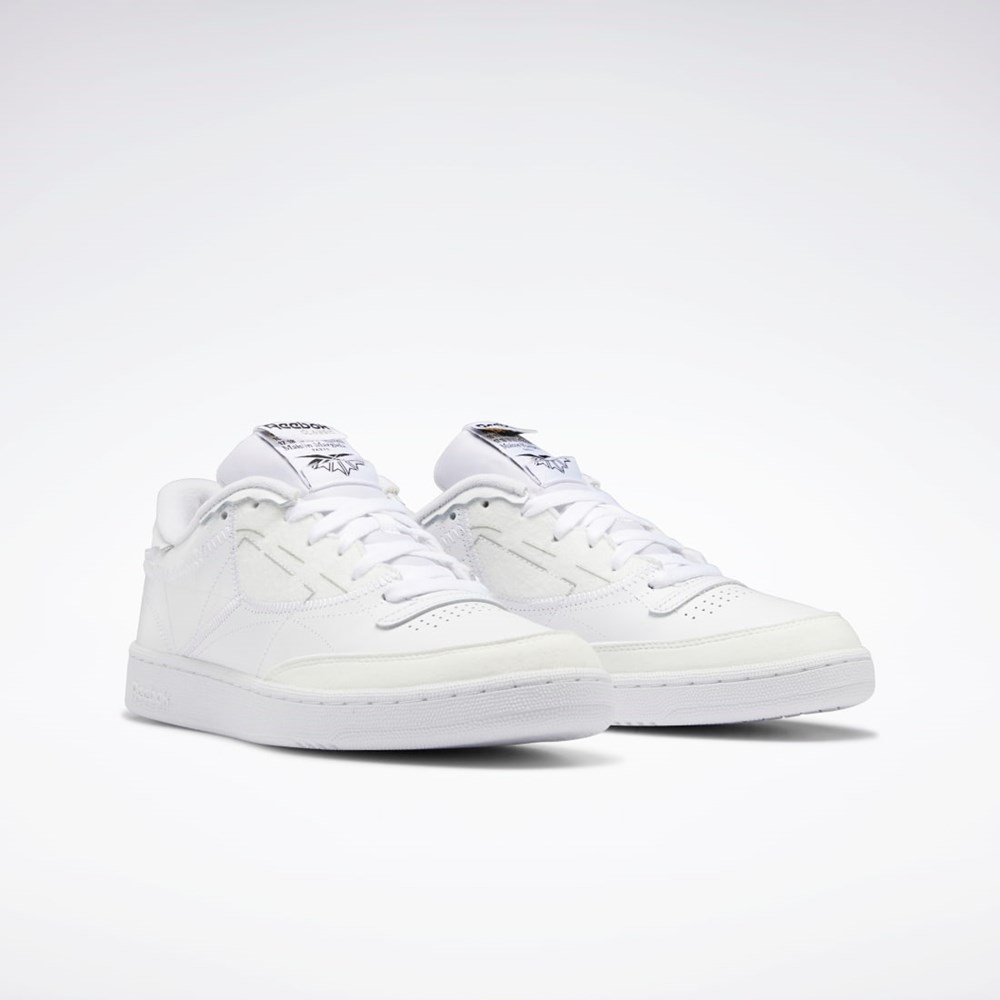 Reebok Maison Margiela Club C Memory Of Shoes Vita Svarta Vita | IDZPW-9127