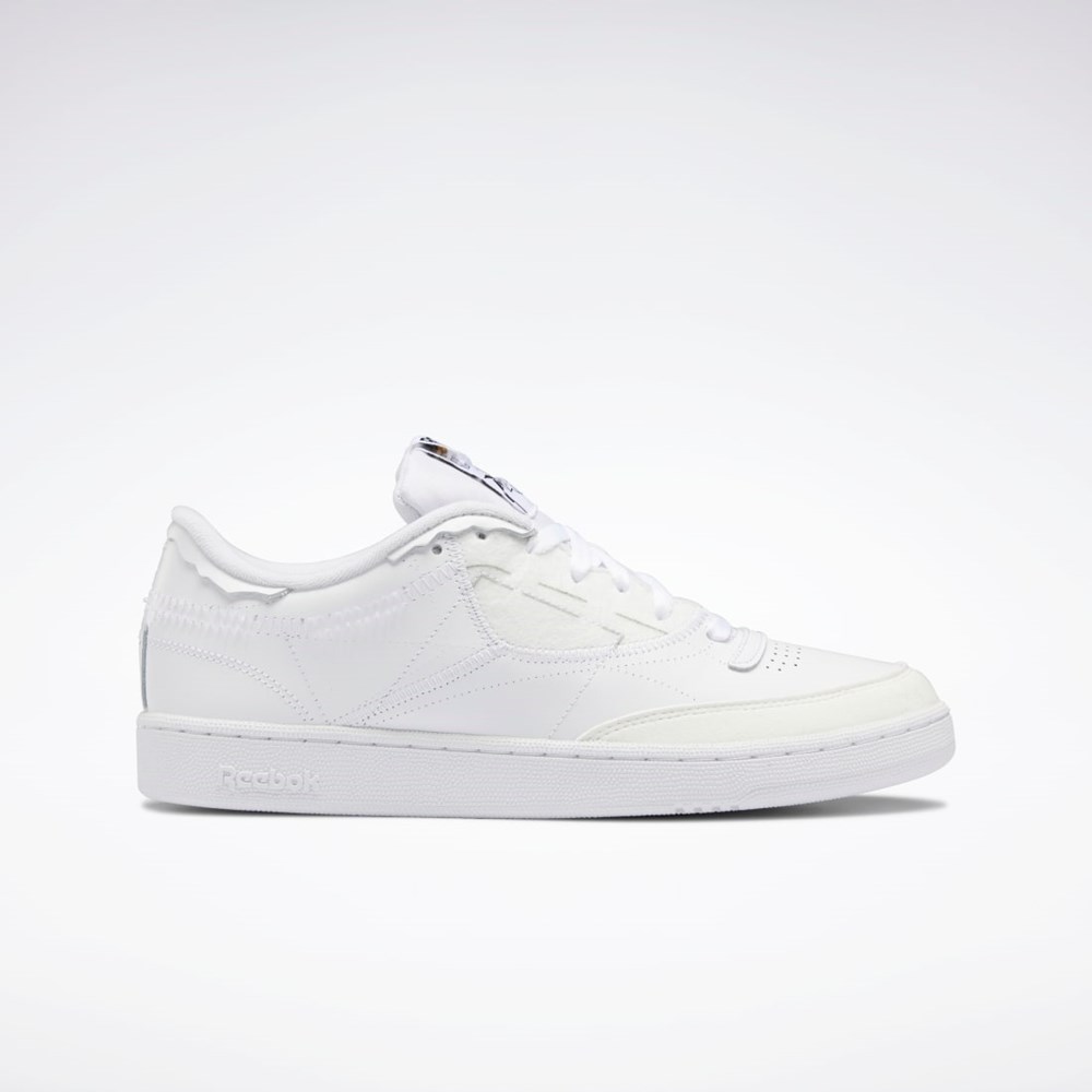 Reebok Maison Margiela Club C Memory Of Shoes Vita Svarta Vita | IDZPW-9127