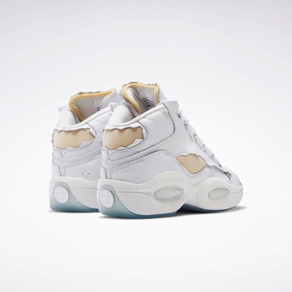 Reebok Maison Margiela Question Mid Memory Of Basketball Shoes Vita Svarta Vita | OERNZ-7132