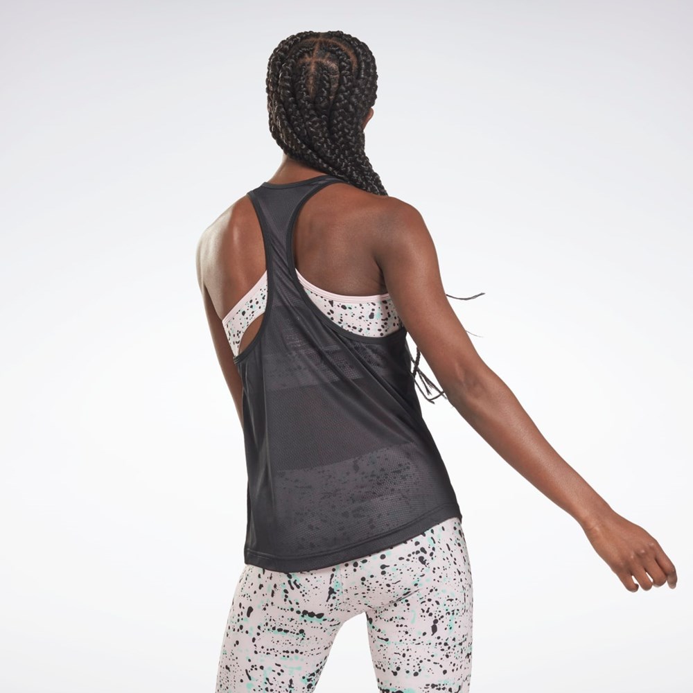 Reebok Mesh Back Tank Top Svarta | IWCZK-2071