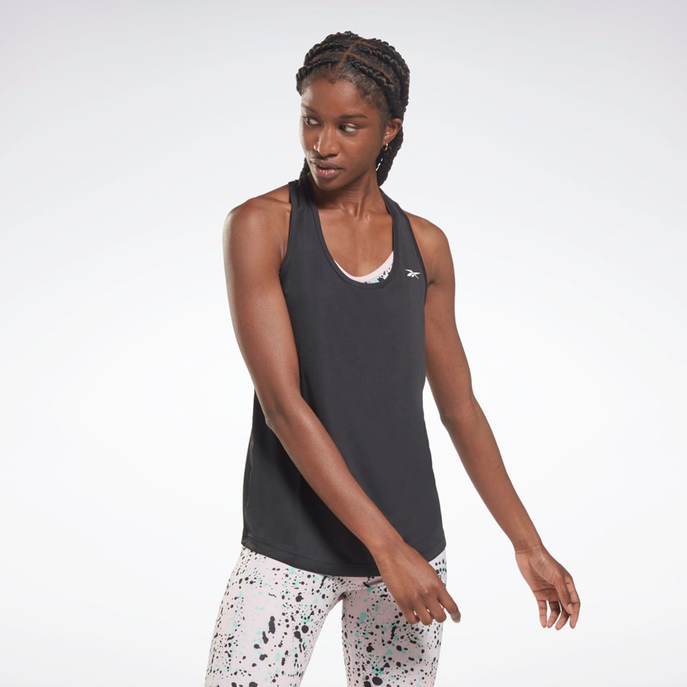 Reebok Mesh Back Tank Top Svarta | IWCZK-2071