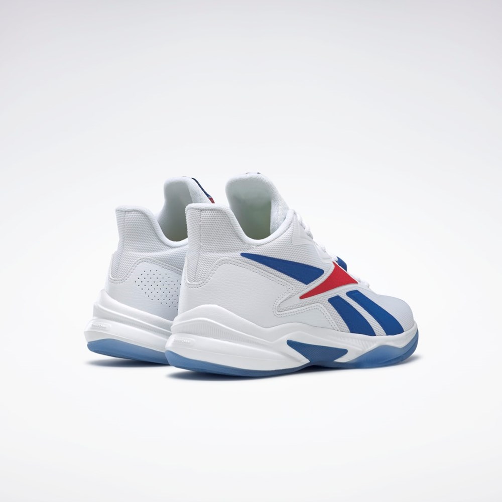 Reebok More Buckets Basketball Shoes Vita Blå Röda | GJSKC-3876