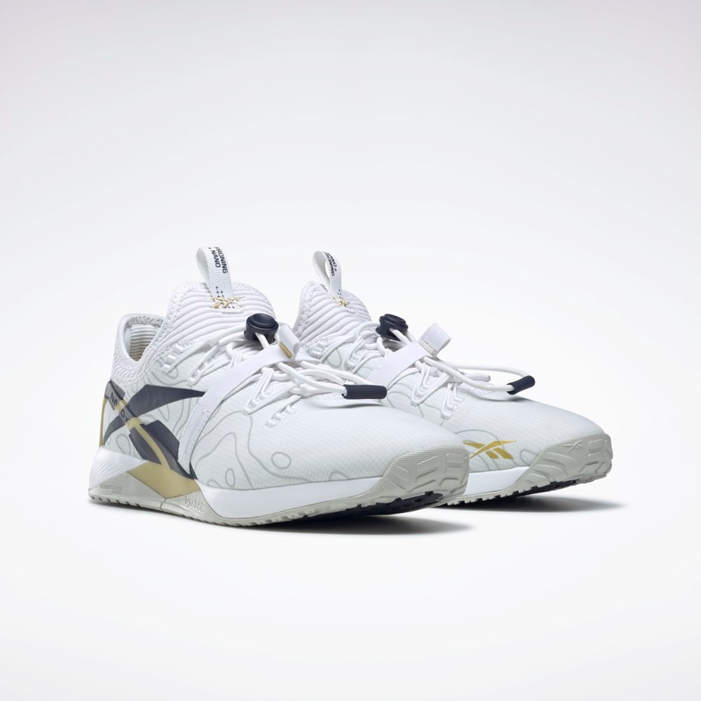 Reebok Nano X1 Froning Tränings Shoes Vita Marinblå Guld | CBJXO-5372