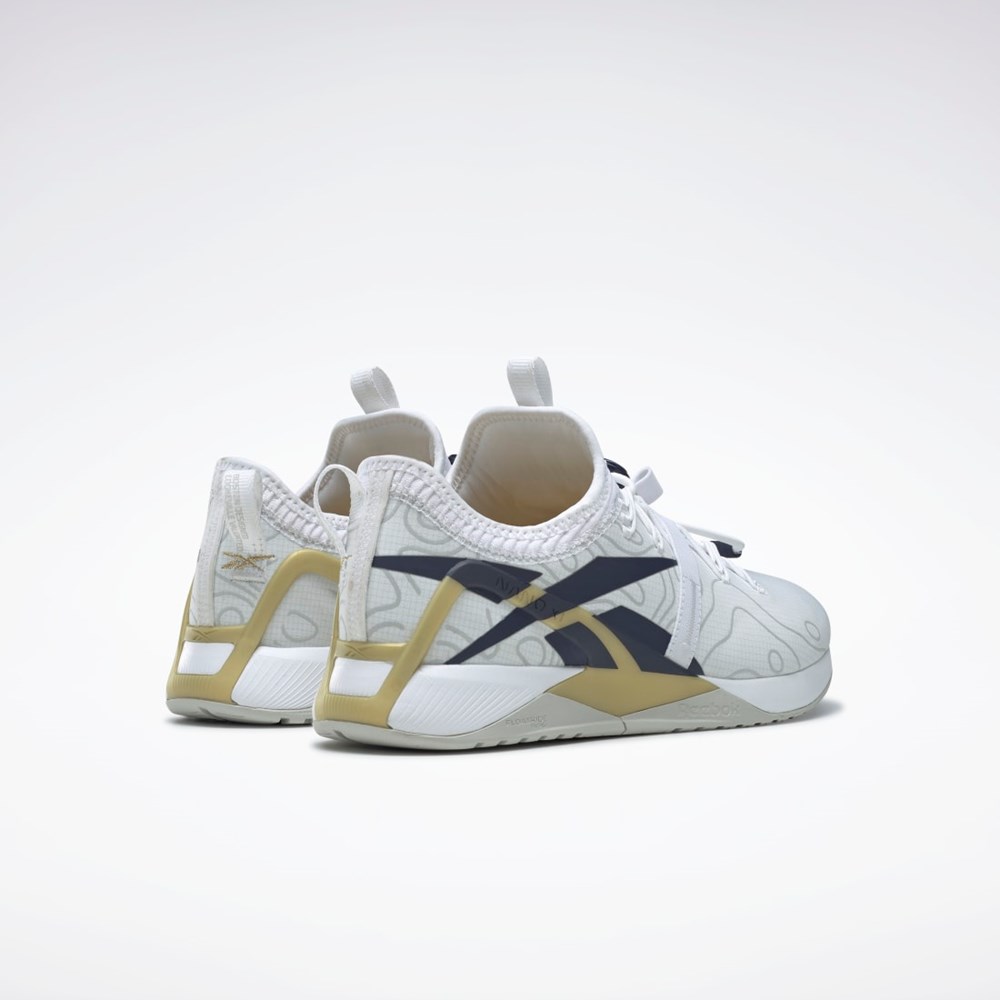 Reebok Nano X1 Froning Tränings Shoes Vita Marinblå Guld | CBJXO-5372