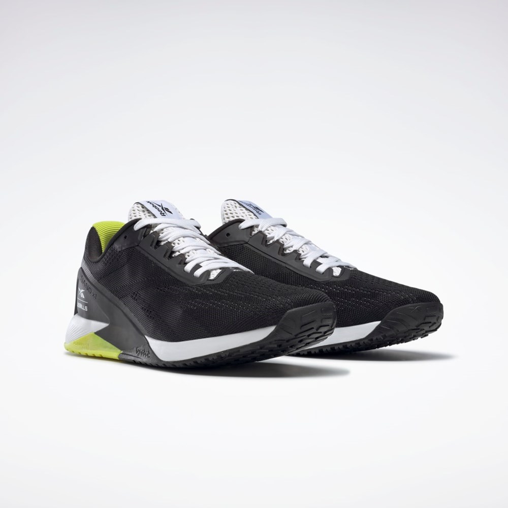 Reebok Nano X1 Tränings Shoes Les Mills® Svarta Vita Gula | BGWHS-1570