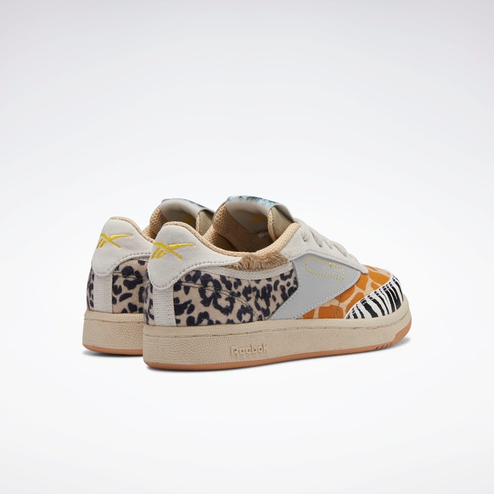 Reebok National Geographic Club C Shoes - Preschool Oatmeal / Sand Stone / Soft Camel | ZFIOJ-3610