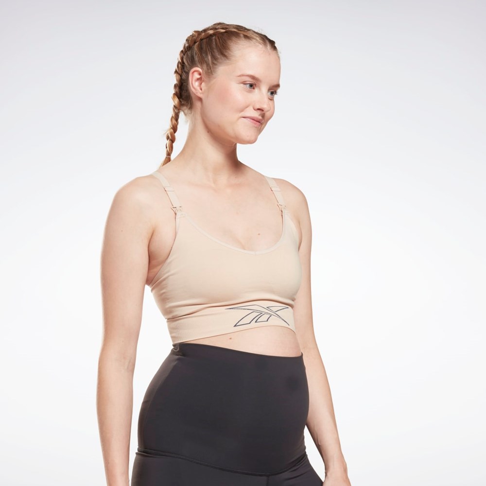 Reebok Nursing Sports Bra Soft Ecru | TPOHU-3086