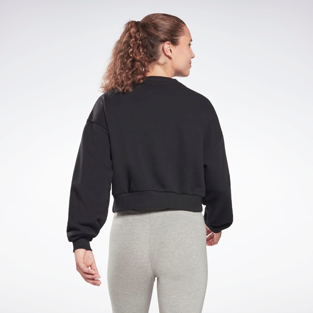 Reebok Piping Crewneck Sweatshirt Svarta | LEBVZ-9451