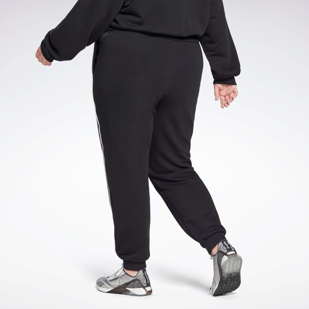 Reebok Piping Joggers (Plus Size) Svarta | ZGQSO-0586