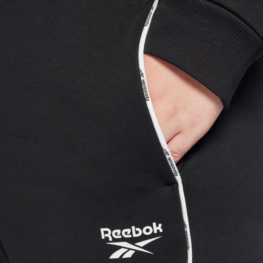 Reebok Piping Joggers (Plus Size) Svarta | ZGQSO-0586