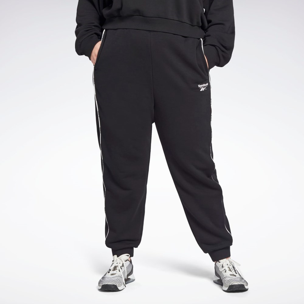 Reebok Piping Joggers (Plus Size) Svarta | ZGQSO-0586