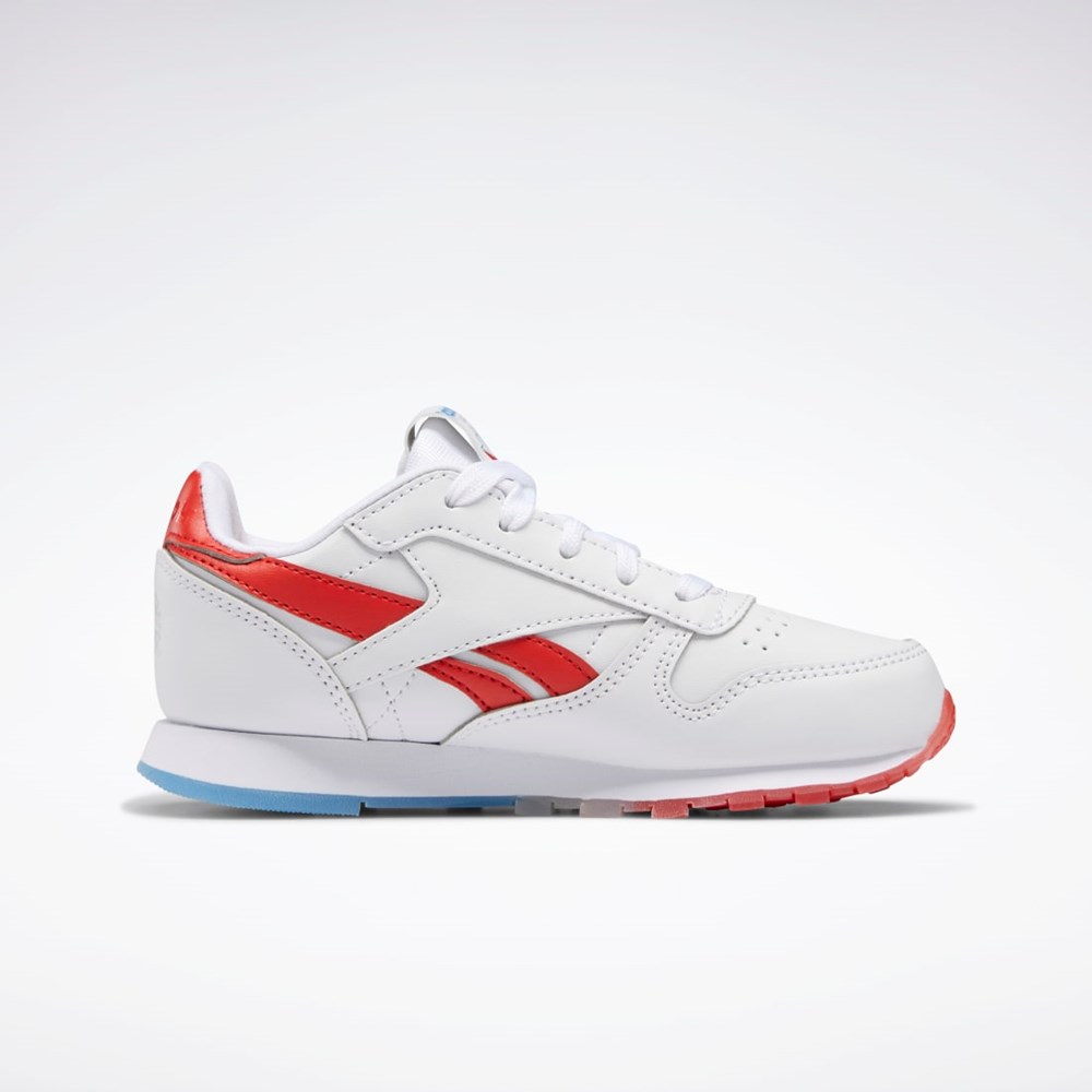 Reebok Popsicle Classic Leather Shoes - Preschool Vita Blå Röda | OLTWK-3642