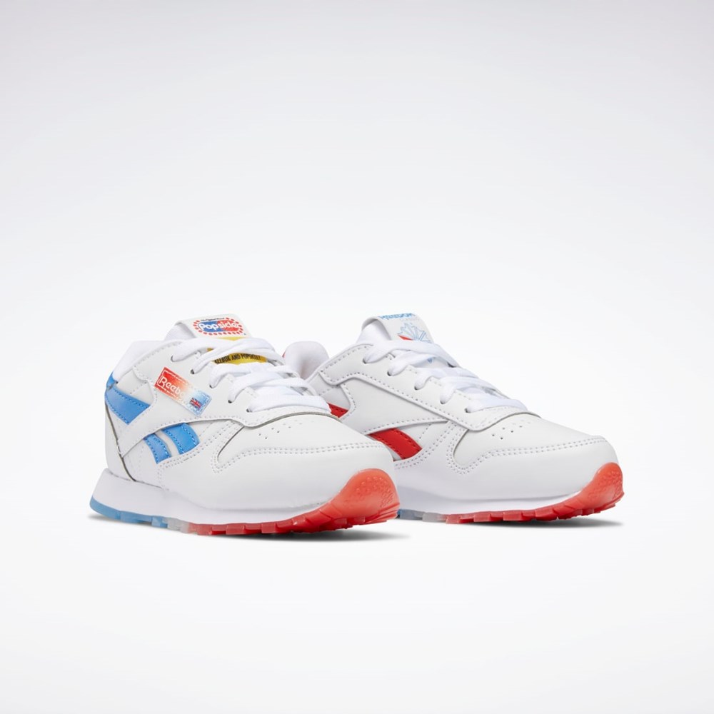 Reebok Popsicle Classic Leather Shoes - Preschool Vita Blå Röda | OLTWK-3642